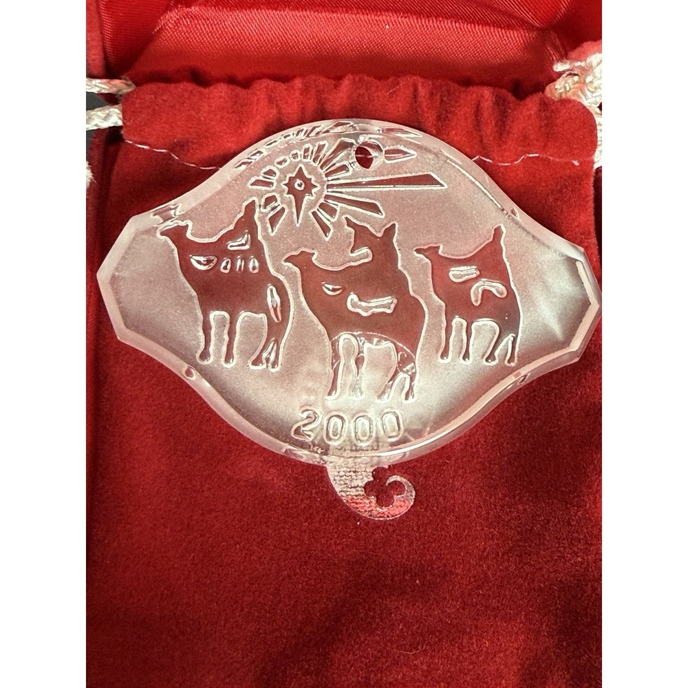 Vintage Waterford Crystal The Three Wise Cats Millennium 2000 Ornament